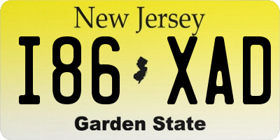 NJ license plate I86XAD