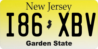 NJ license plate I86XBV