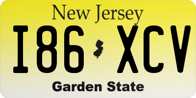 NJ license plate I86XCV