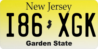 NJ license plate I86XGK