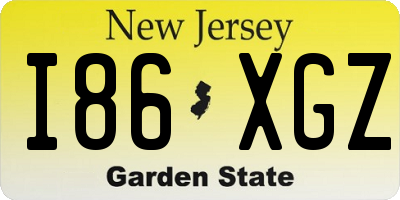 NJ license plate I86XGZ