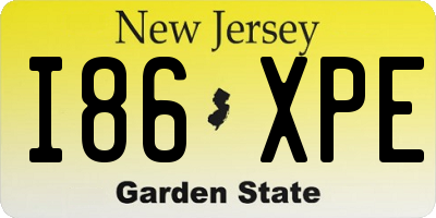 NJ license plate I86XPE