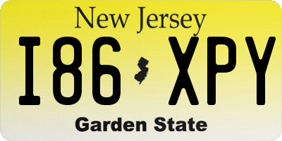 NJ license plate I86XPY