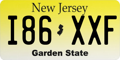 NJ license plate I86XXF