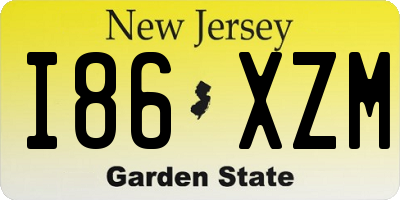 NJ license plate I86XZM