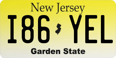NJ license plate I86YEL
