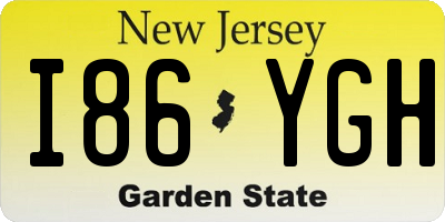 NJ license plate I86YGH
