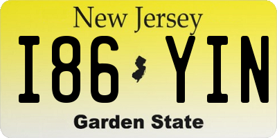 NJ license plate I86YIN