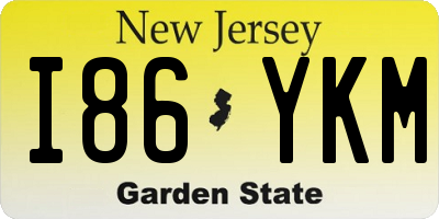 NJ license plate I86YKM