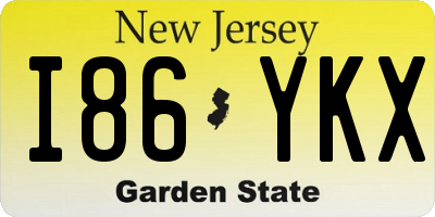 NJ license plate I86YKX
