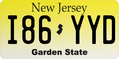 NJ license plate I86YYD