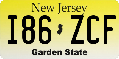 NJ license plate I86ZCF