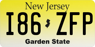 NJ license plate I86ZFP