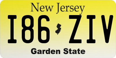 NJ license plate I86ZIV
