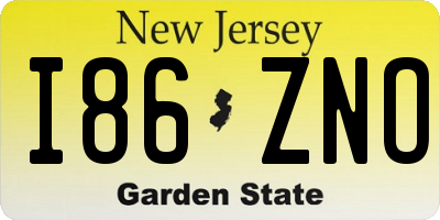 NJ license plate I86ZNO