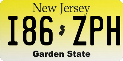 NJ license plate I86ZPH