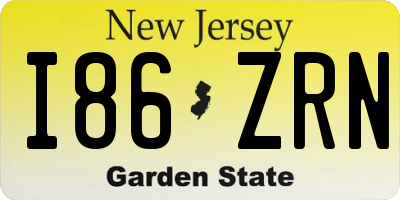 NJ license plate I86ZRN