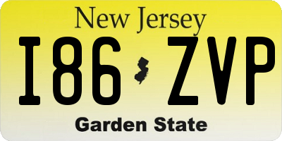 NJ license plate I86ZVP