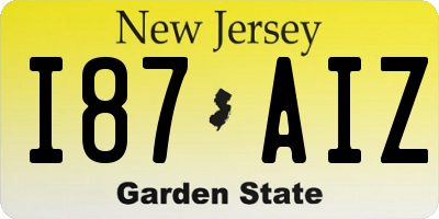 NJ license plate I87AIZ
