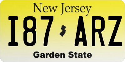 NJ license plate I87ARZ