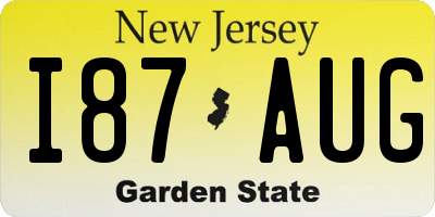 NJ license plate I87AUG