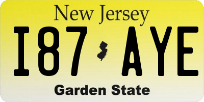NJ license plate I87AYE