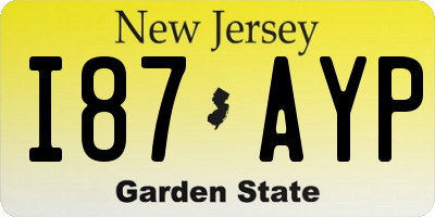 NJ license plate I87AYP