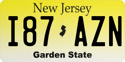 NJ license plate I87AZN