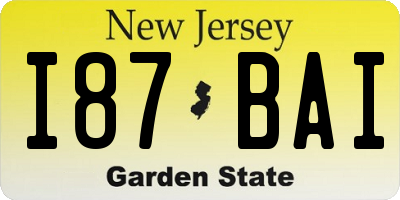 NJ license plate I87BAI