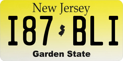 NJ license plate I87BLI