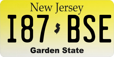 NJ license plate I87BSE