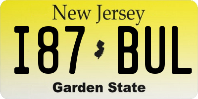 NJ license plate I87BUL