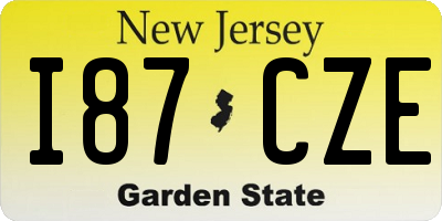 NJ license plate I87CZE
