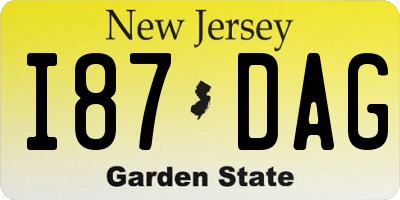 NJ license plate I87DAG