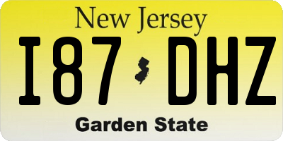 NJ license plate I87DHZ