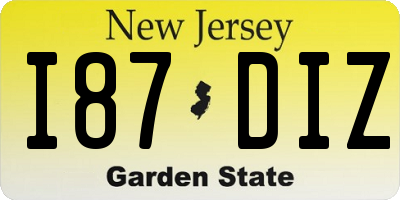 NJ license plate I87DIZ