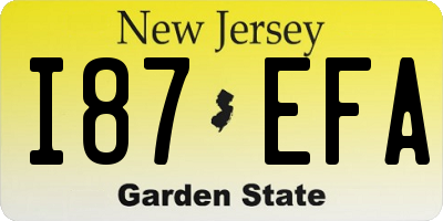 NJ license plate I87EFA