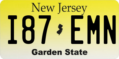 NJ license plate I87EMN