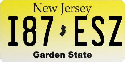 NJ license plate I87ESZ