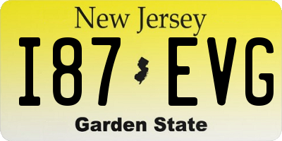 NJ license plate I87EVG