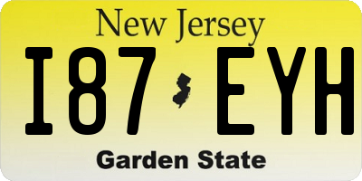 NJ license plate I87EYH