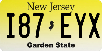 NJ license plate I87EYX
