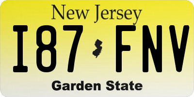 NJ license plate I87FNV