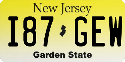 NJ license plate I87GEW