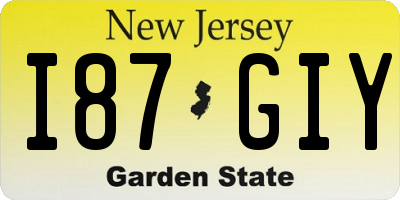 NJ license plate I87GIY