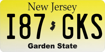 NJ license plate I87GKS
