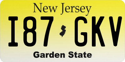 NJ license plate I87GKV
