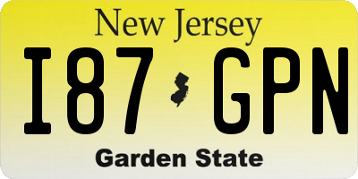 NJ license plate I87GPN