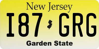 NJ license plate I87GRG