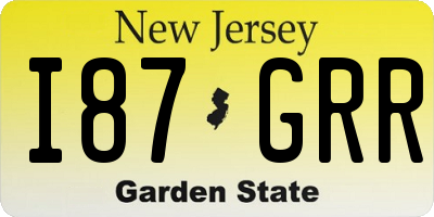 NJ license plate I87GRR